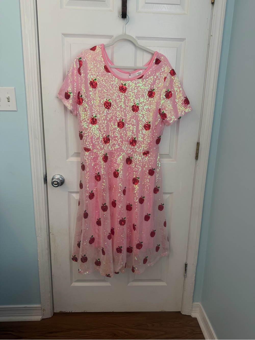 Queen of Sparkle In Pink glitter sequin apple dress xl
